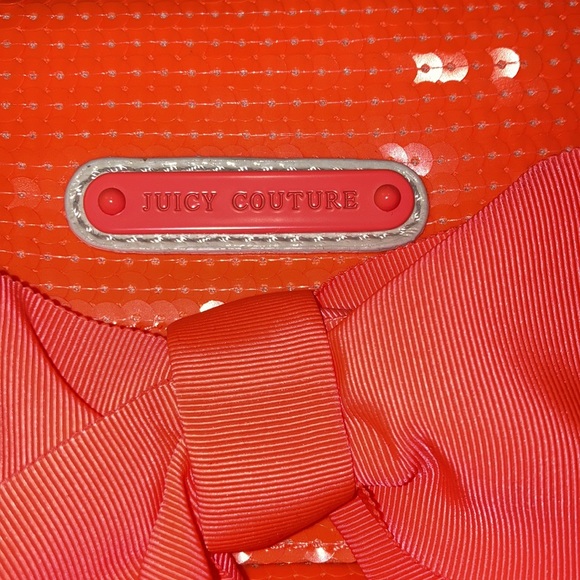 Juicy Couture Orange Sequin Bow Clutch - Picture 2 of 6